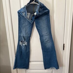 American Eagle Outfitters Distressed Blue Jeans- Flare leg